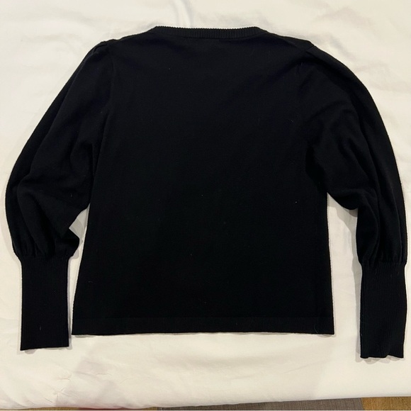 Magaschoni black puff sleeve sweater size large - Picture 3 of 7